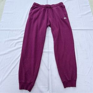 Nike Sportswear Club Fleece Joggers Sweatpants Maroon Magenta Size L BV4095-610